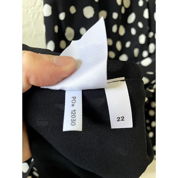 Reformation Wildflower Dress Midi Length Puff Sleeve Dot Print Size 22 Elegant - Picture 9 of 14